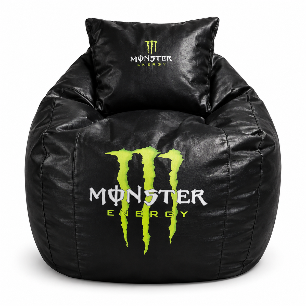 Puf XL temático Monster con cojín estampado