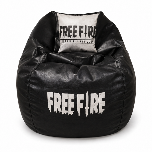 Puf XL temático Free Fire con cojín estampado
