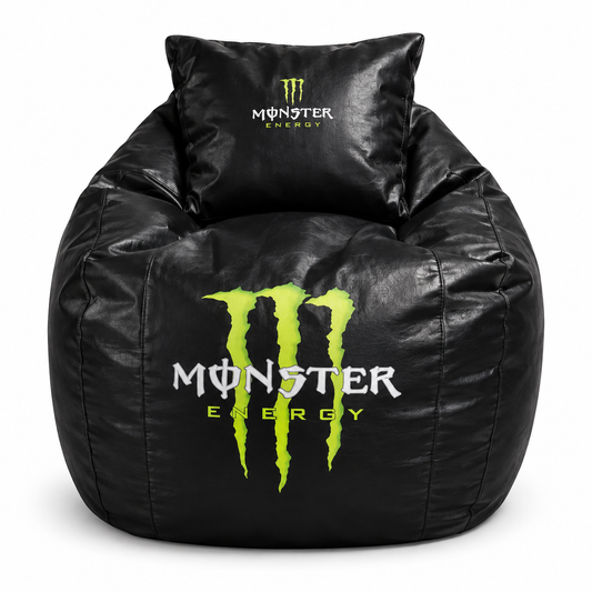 Puf XL temático Monster con cojín estampado