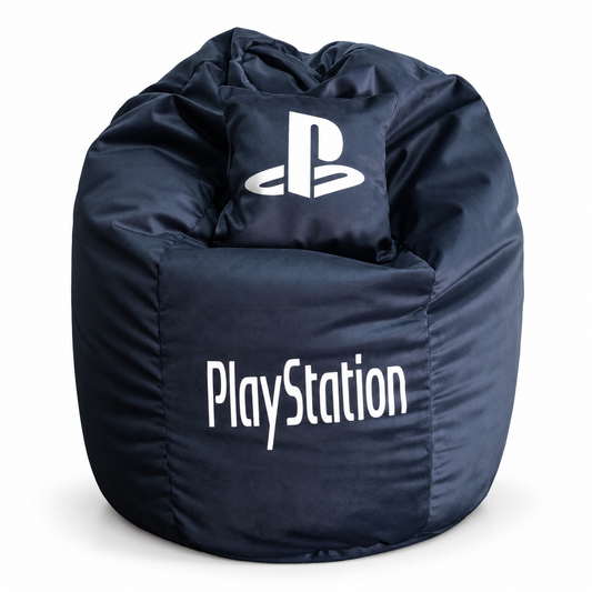Puf XL temático PlayStation con cojín estampado