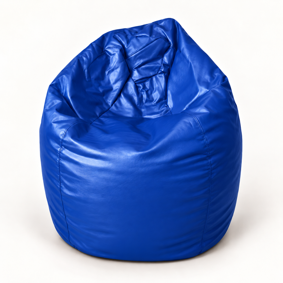 Puf pera XL de ecocuero Azul Crisaldo