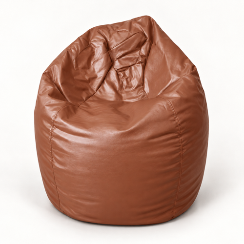 Puf pera XL de ecocuero Café Crisaldo