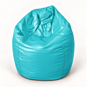 Puf pera XL de ecocuero Turquesa Crisaldo