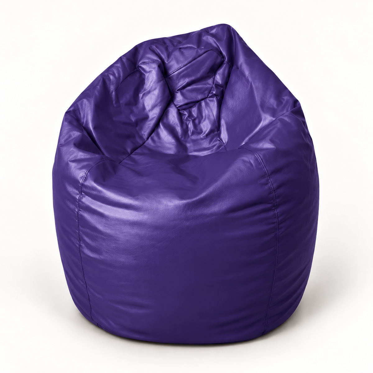 Puf pera XL de ecocuero Morado Crisaldo