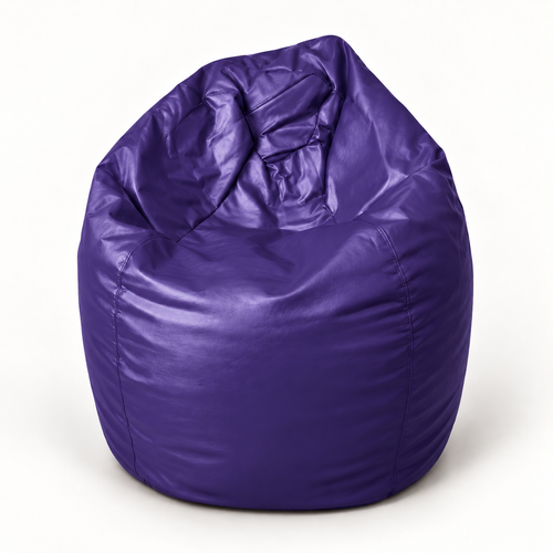 Puf pera XL de ecocuero Morado Crisaldo
