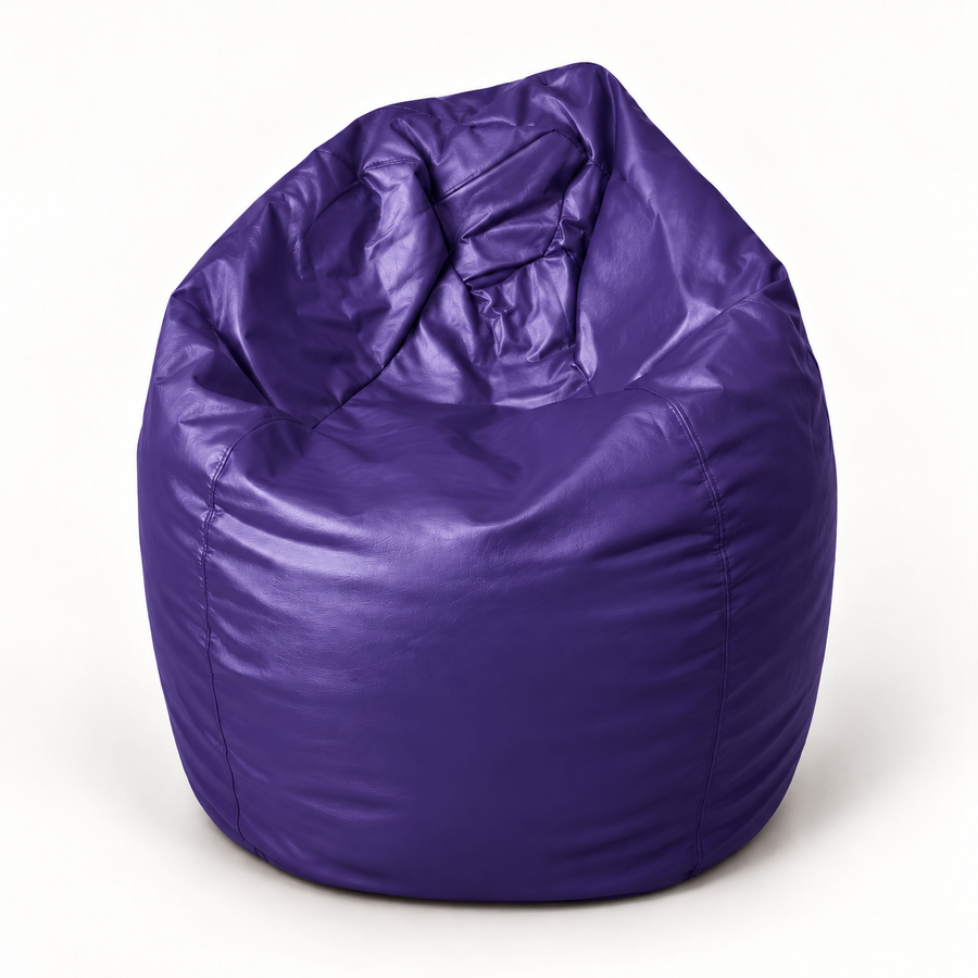 Puf pera XL de ecocuero Morado Crisaldo