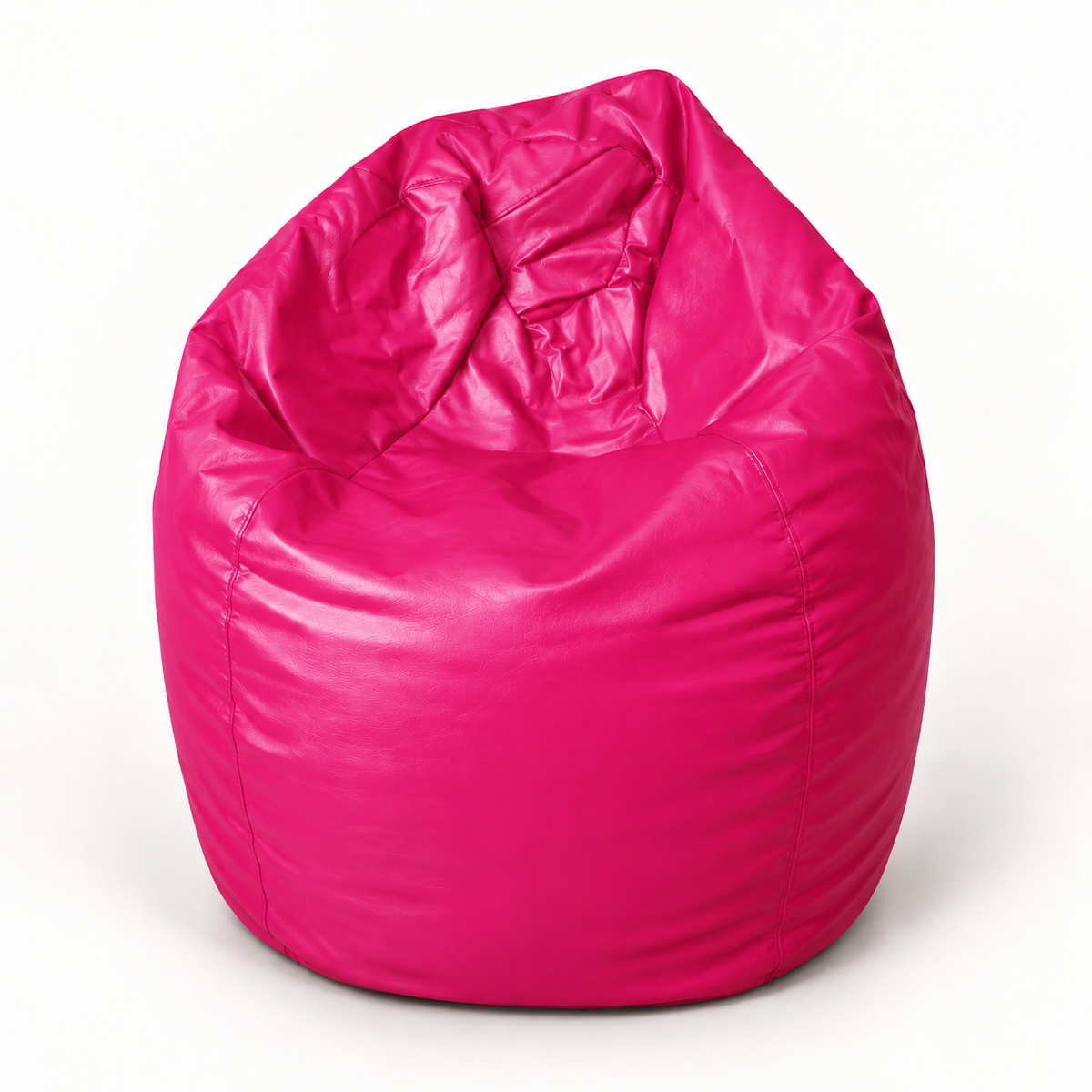 Puf pera XL de ecocuero Rosado Crisaldo