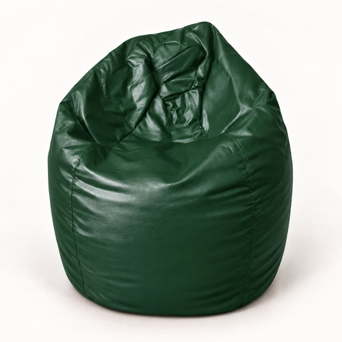 Puf pera XL de ecocuero Verde oscuro Crisaldo
